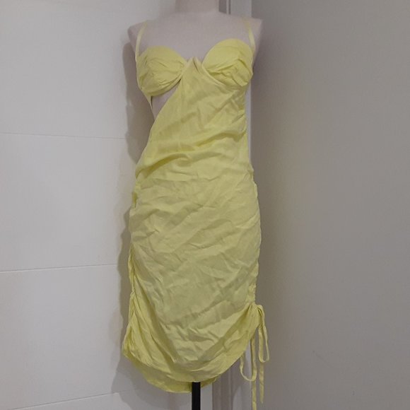 NWOT FOR LOVE & LEMONS YELLOW RANA MINI DRESS IN YELLOW - Picture 3 of 8